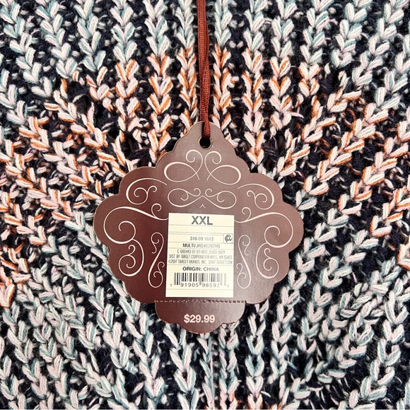 Knox Rose Blue Multicolor Crochet Pullover - Picture 7 of 8